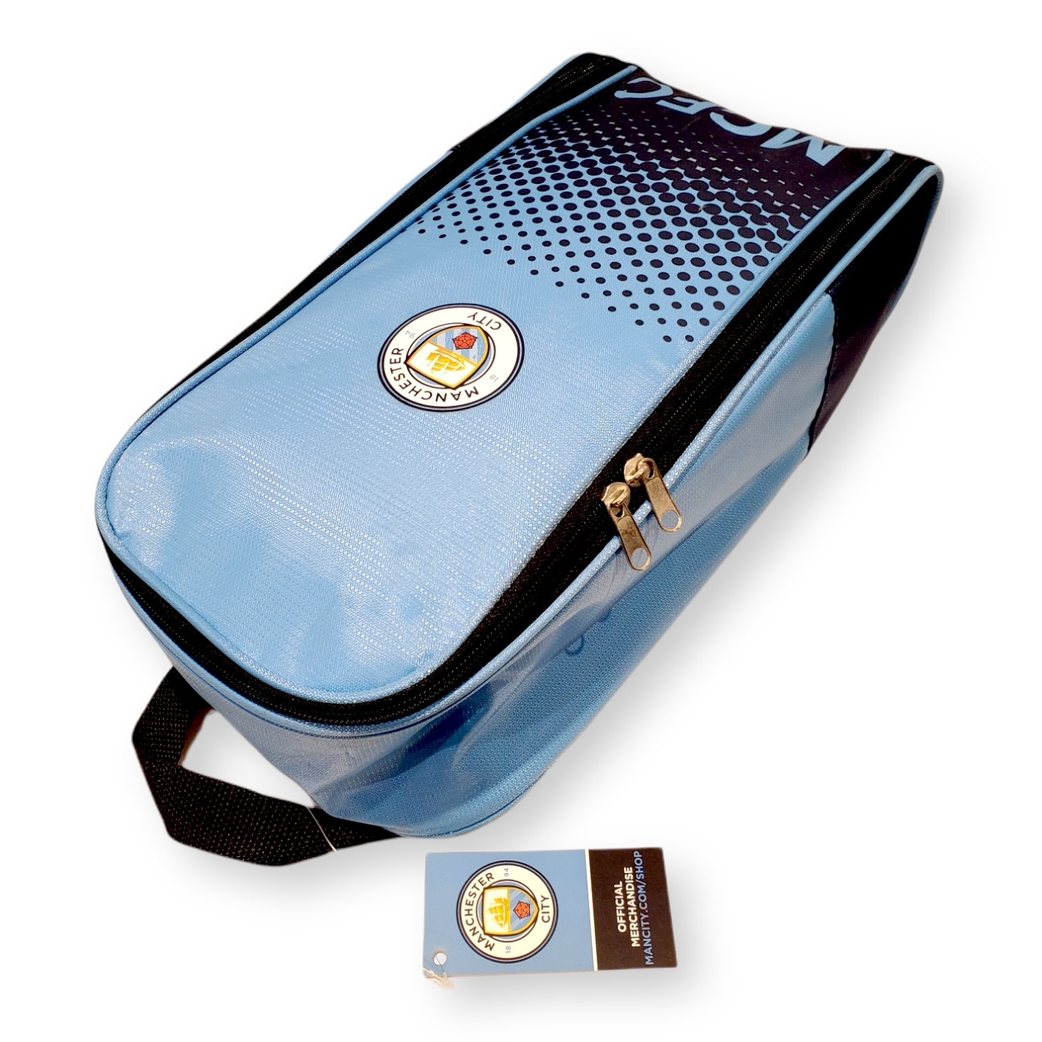 曼城淺藍色波點鞋袋