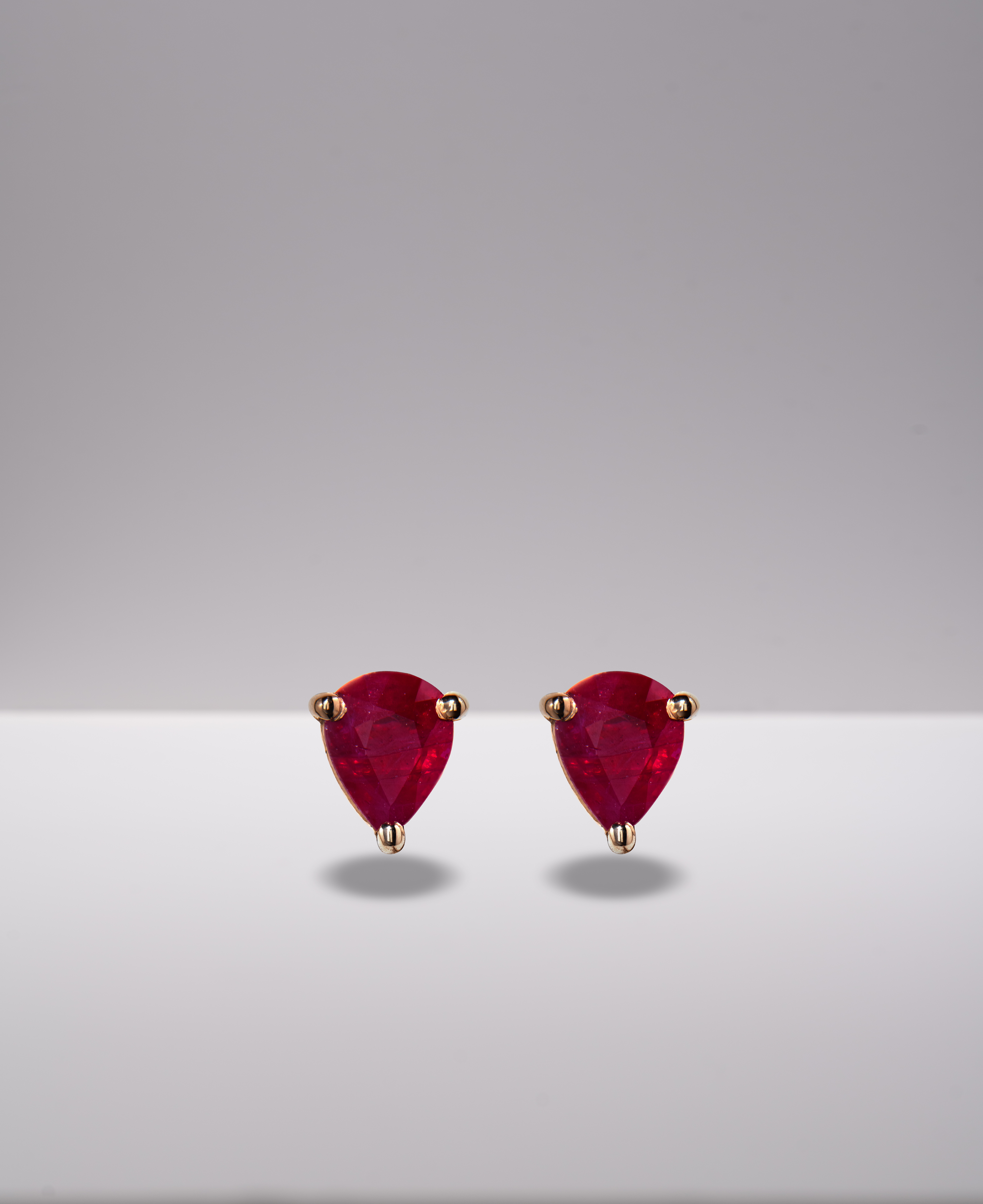 Pear Ruby Stud