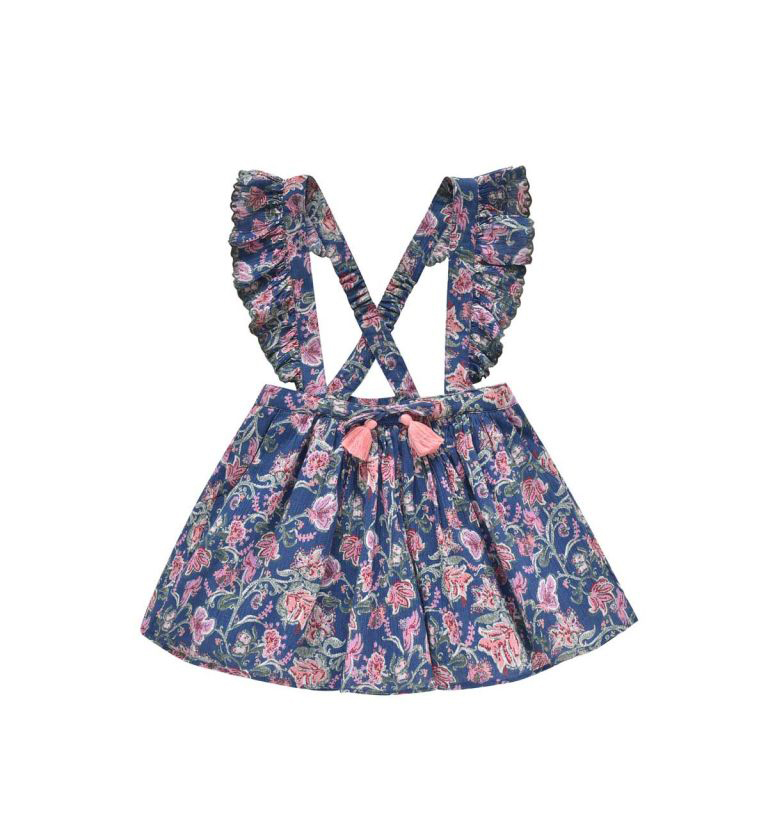 LOUISE MISHA│Eleonor Short Skirt吊帶裙．Blue Wild Flowers