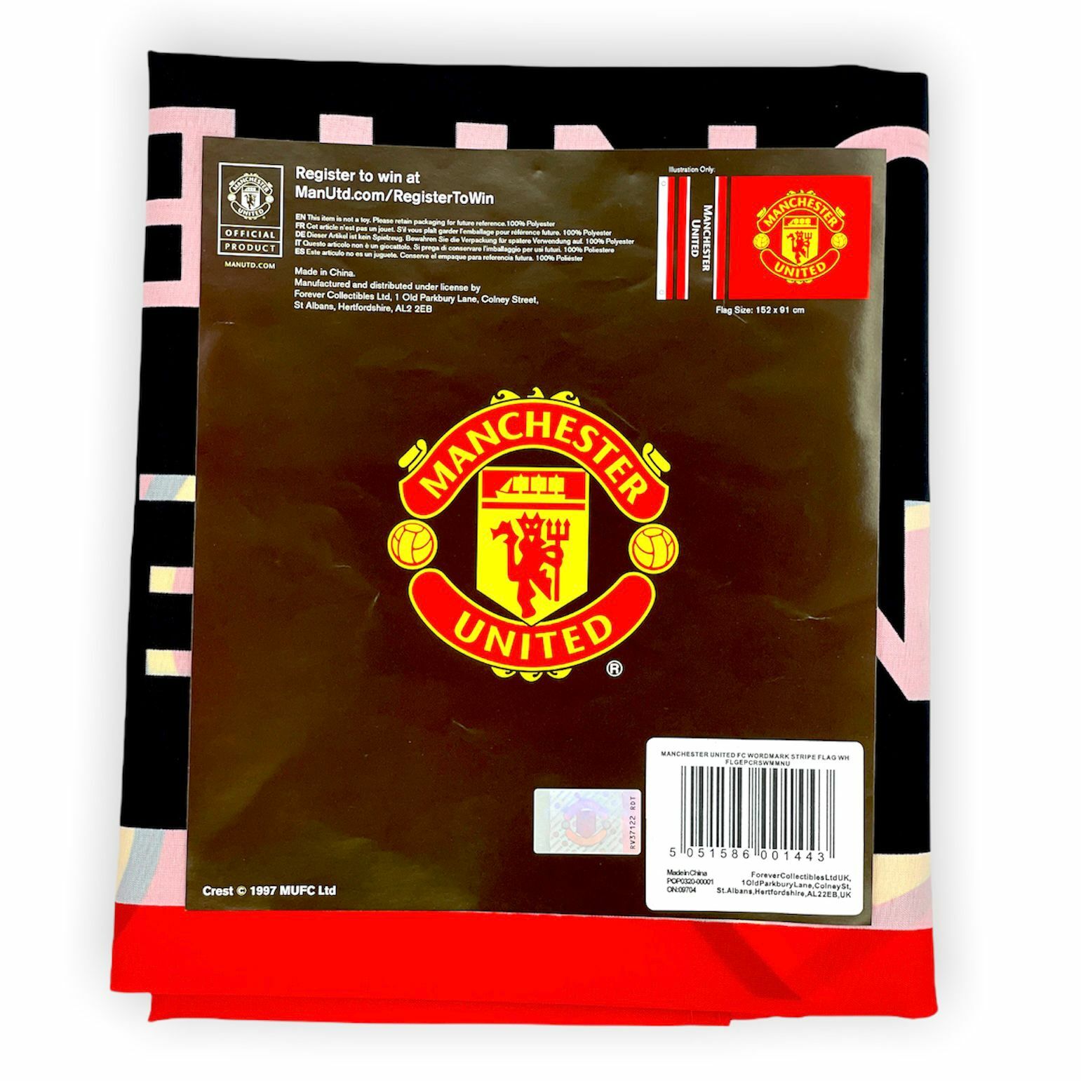 曼聯紅色會徽大旗(有字款)