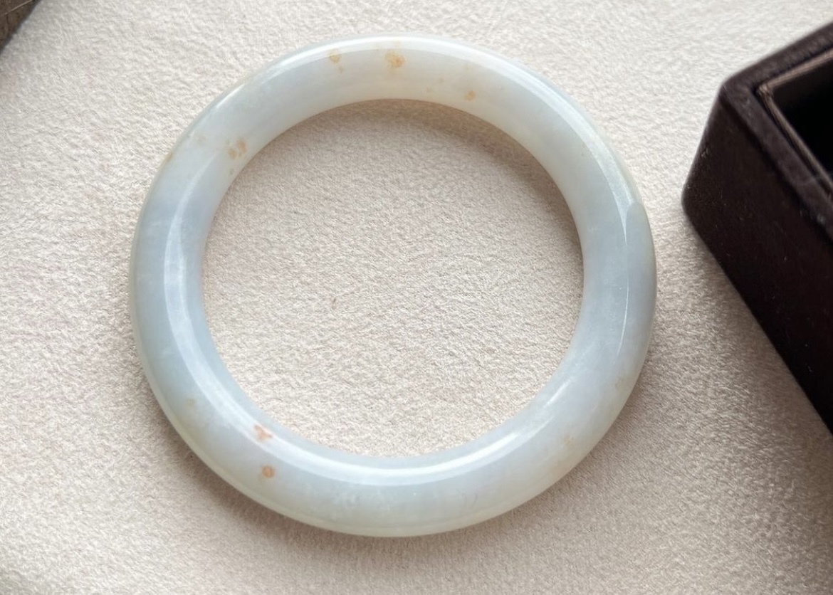 藍紫底灑金桂花糕圓條鐲