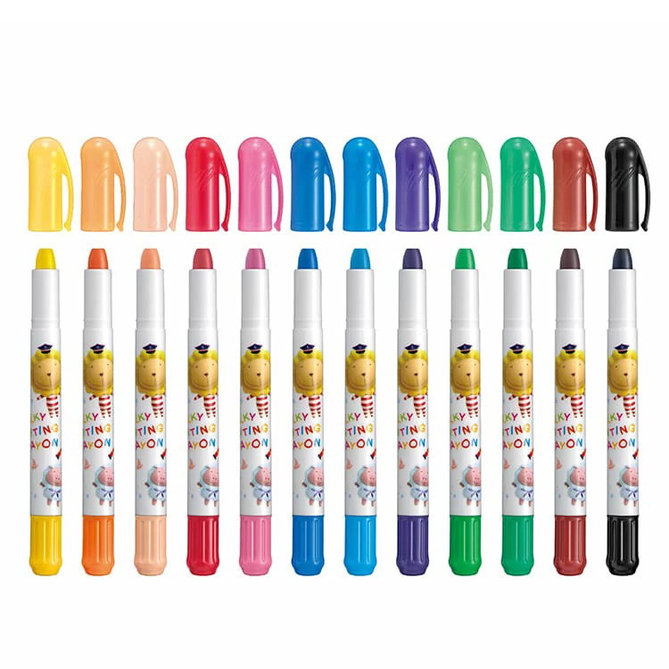 【雄獅】CY-105 水性旋轉蠟筆（12色組）