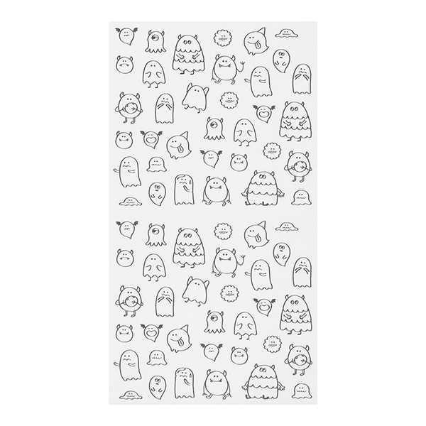 怪獸 對話系列 手帳專用貼紙 透明小貼紙｜日本MIDORI