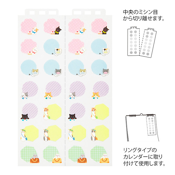 貓咪 掛曆專用 日曆貼紙（L）｜日本MIDORI