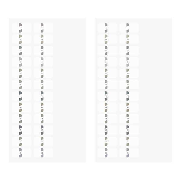數字灰色 手帳索引貼（2張入）｜日本MIDORI