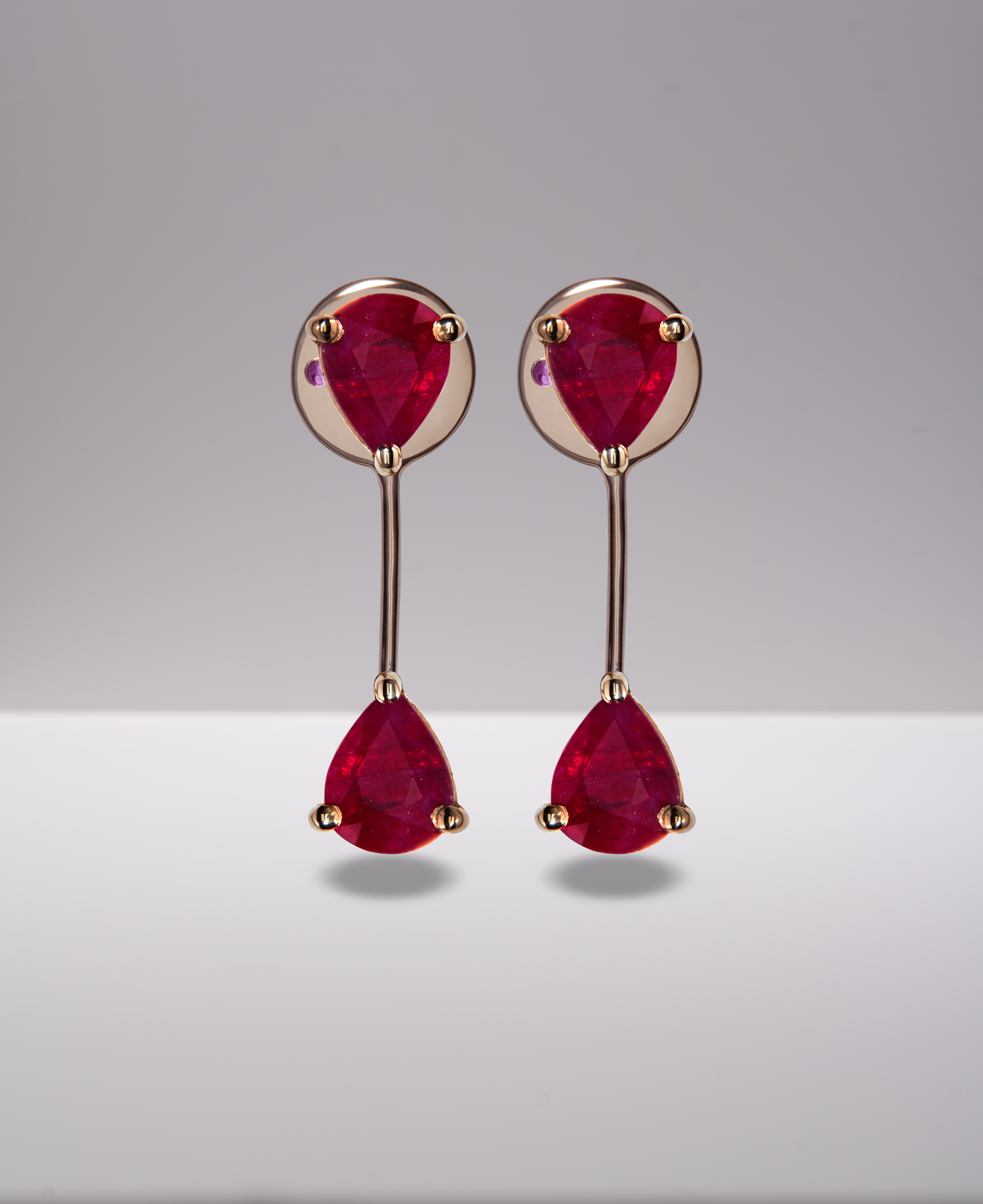Pear Ruby Stud
