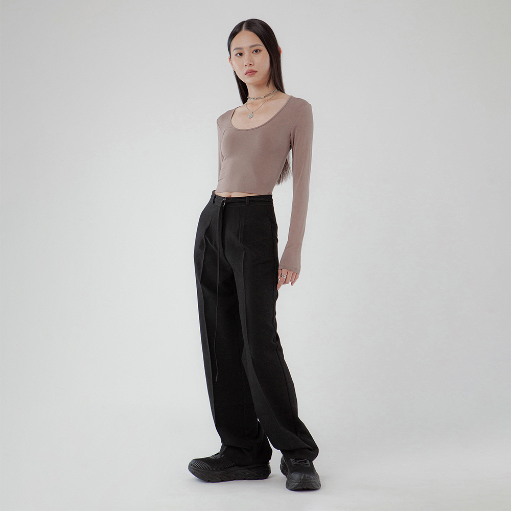 高腰挺版西裝長褲