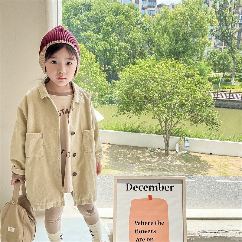 燈芯絨微長版外套