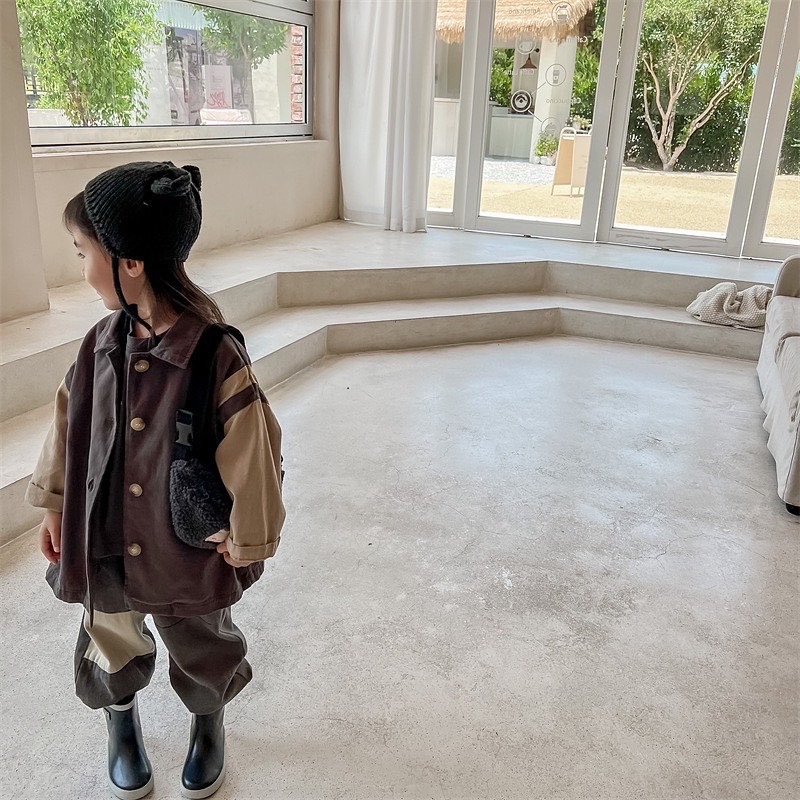 水洗棉拼接外套