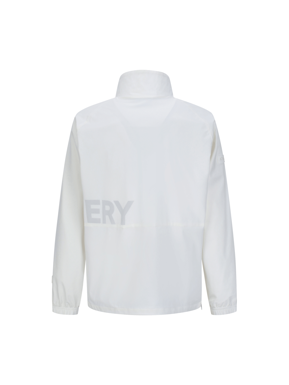 Discovery 高領 彈性 大字標 風衣 夾克 外套 白色 男
