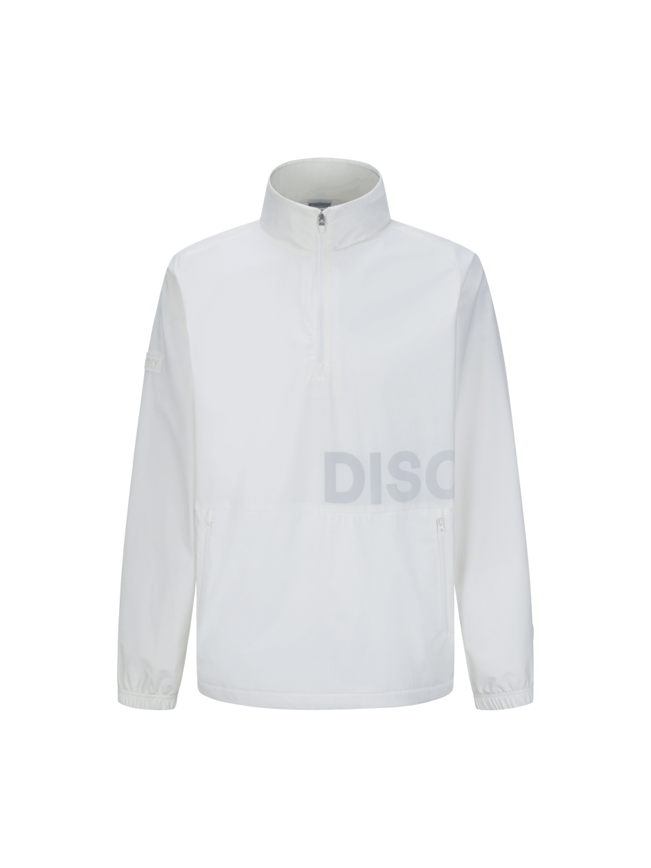 Discovery 高領 彈性 大字標 風衣 夾克 外套 白色 男