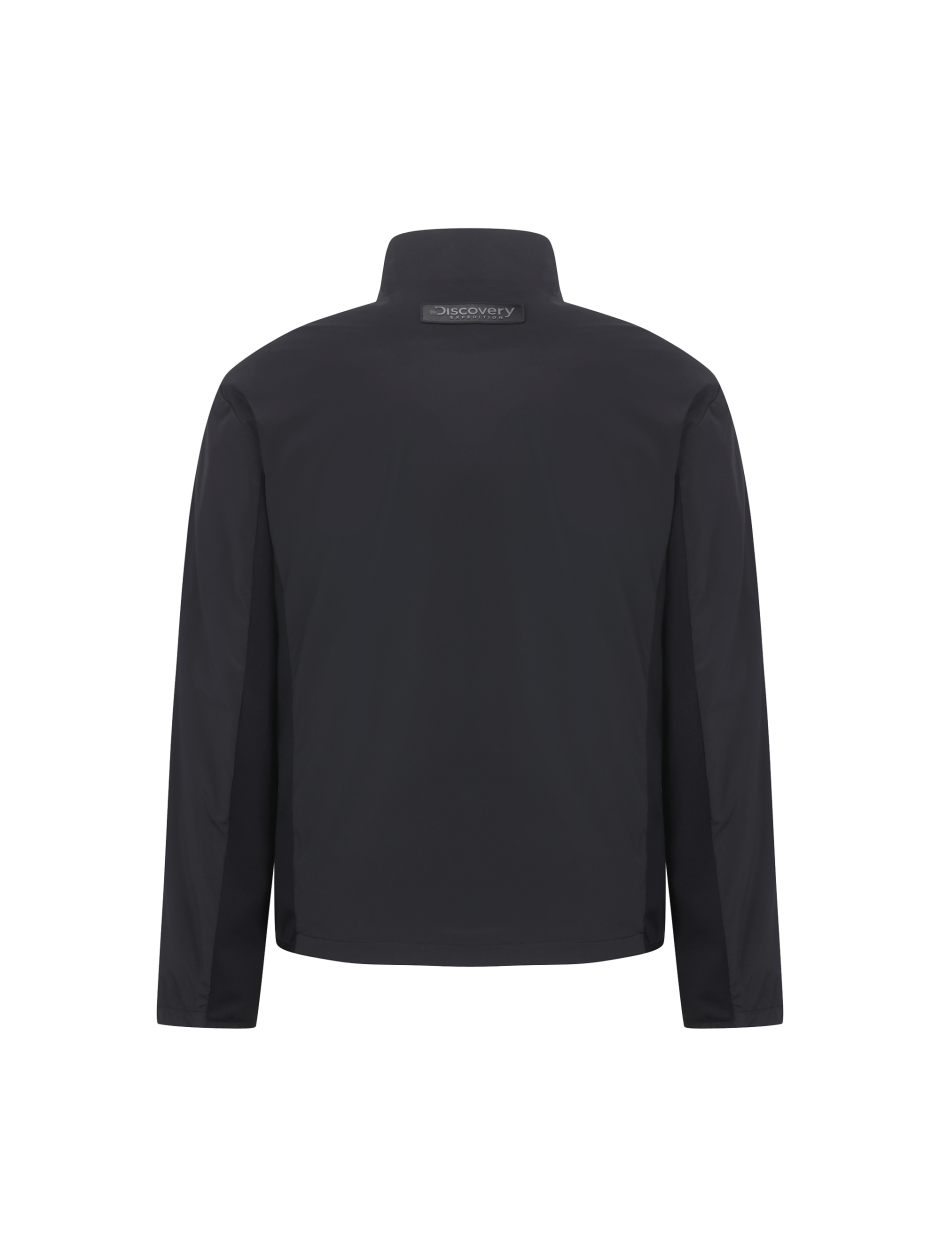 Discovery 高領 彈性 小LOGO 風衣 夾克 外套 黑色 男