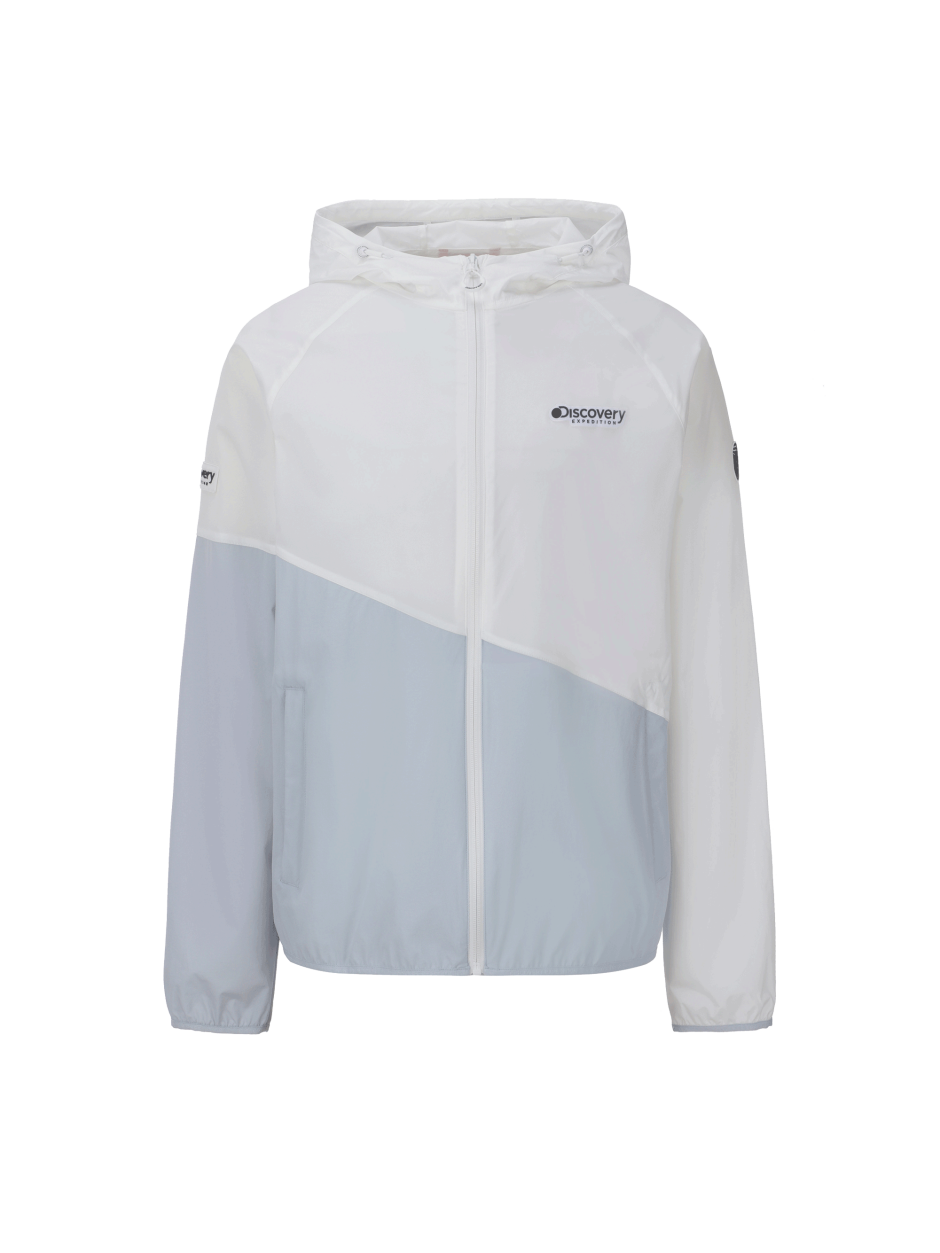Discovery Innoblock 輕便 連帽 夾克 外套 白水藍拚色 男