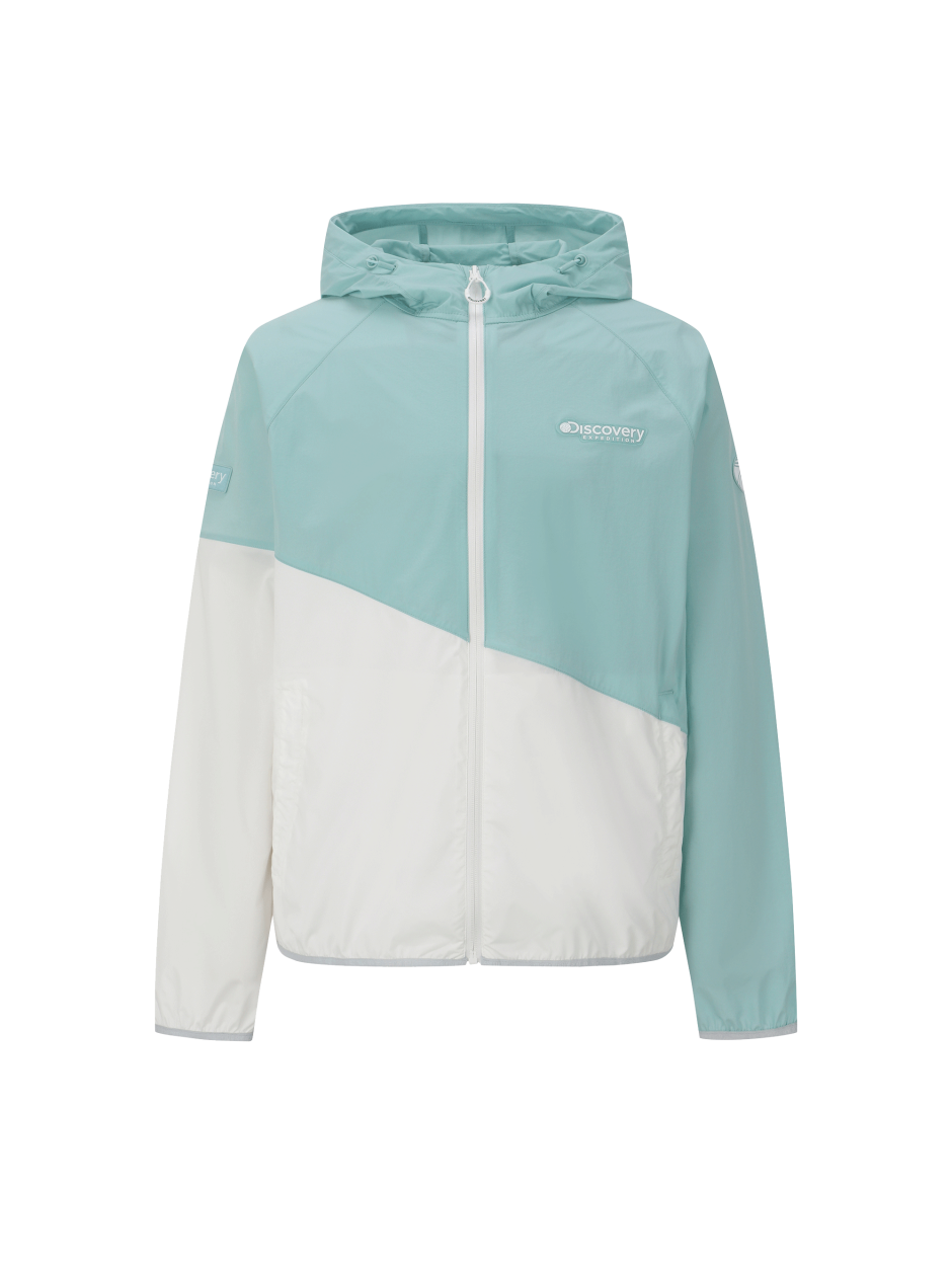 Discovery Innoblock 輕便 連帽 夾克 外套 綠白拚色 男