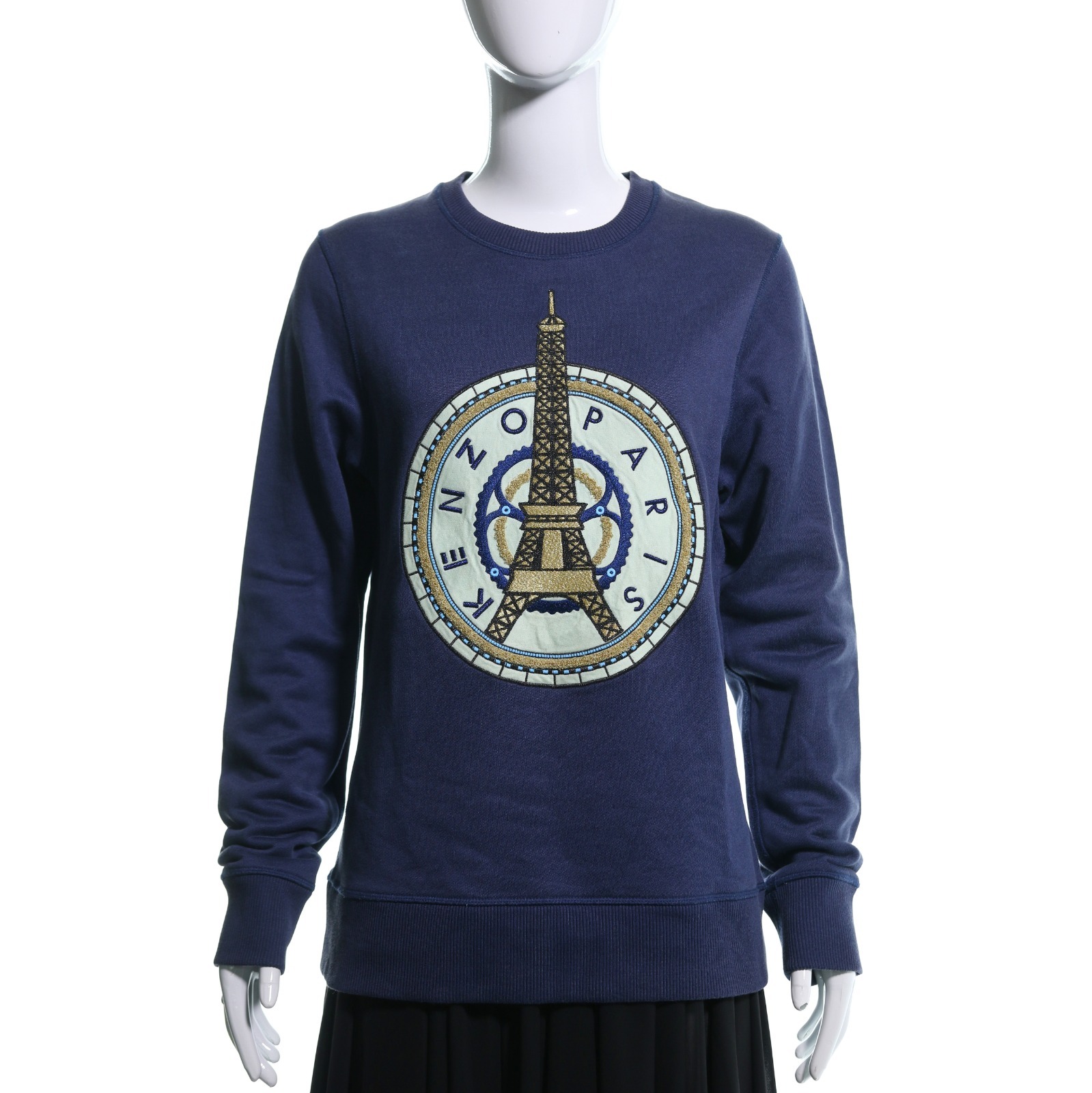 Navy Kenzo Eiffel Tower Sweatshirt KENZO PRE-OWNED EIFFEL TOWER