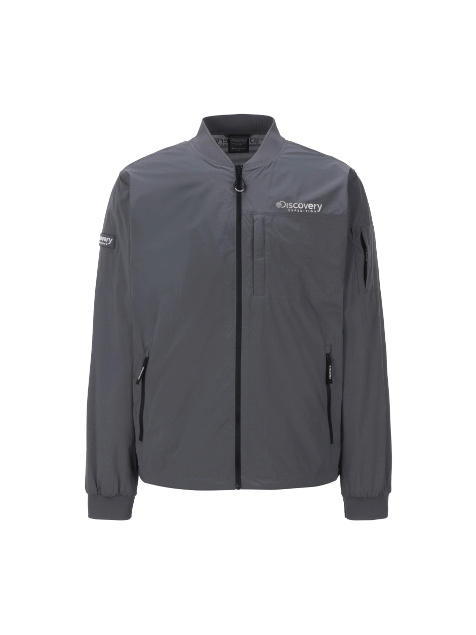 Discovery 輕便 塑腰 收邊 夾克 外套 鐵灰色 男