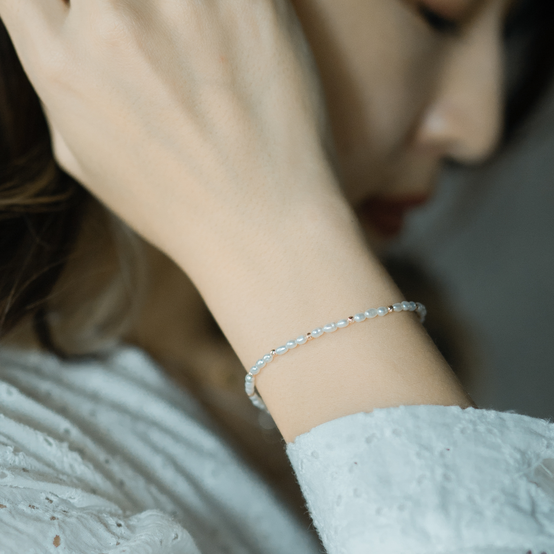 14K cutting ball米粒珍珠手工手環