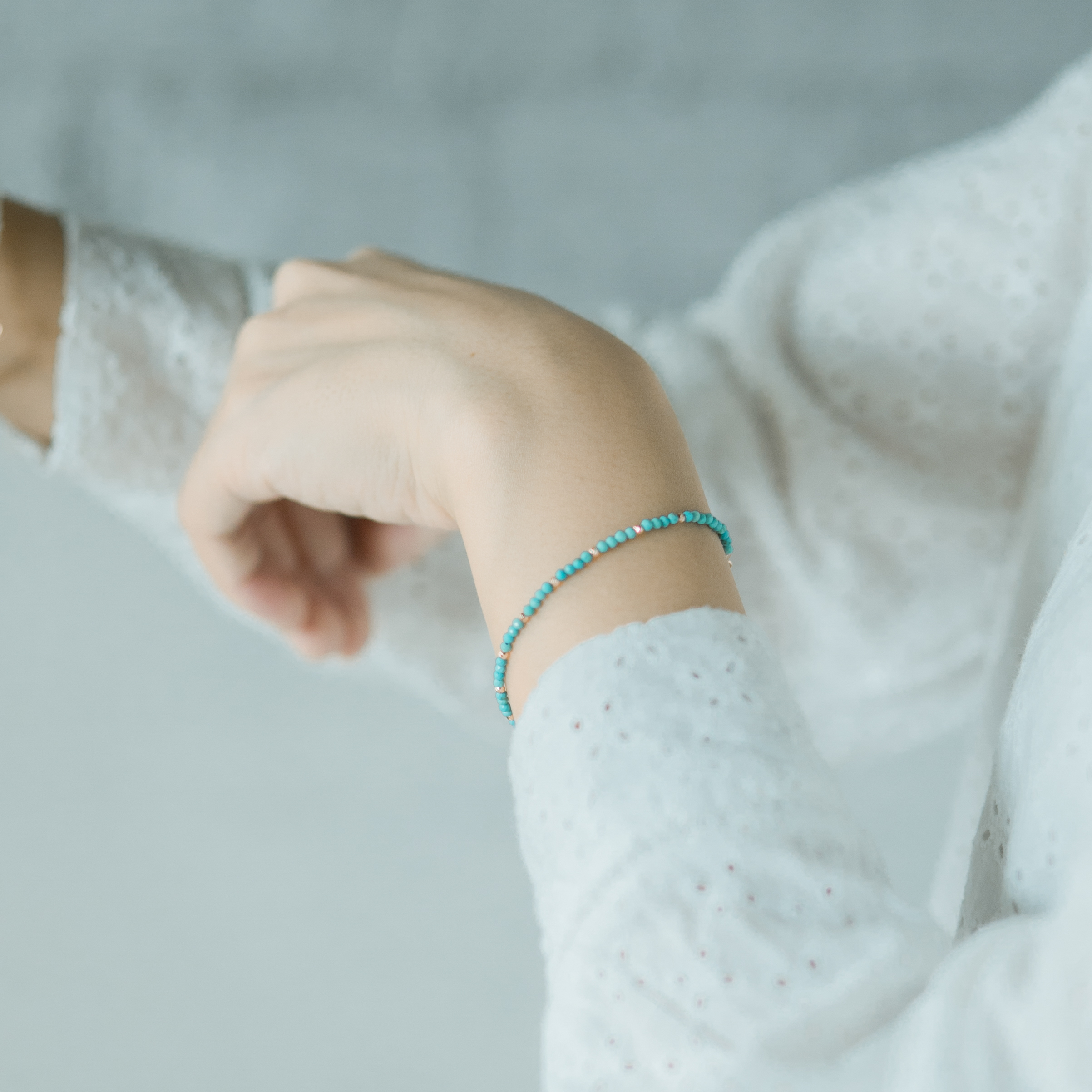 14K cutting ball土耳其石手工手環