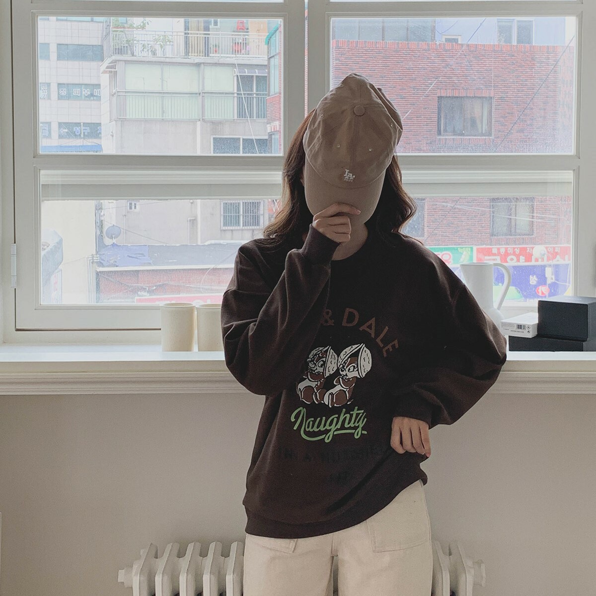 【現貨】韓國製奇奇蒂蒂頭夾核果 秋冬Free Size大學ㄒ