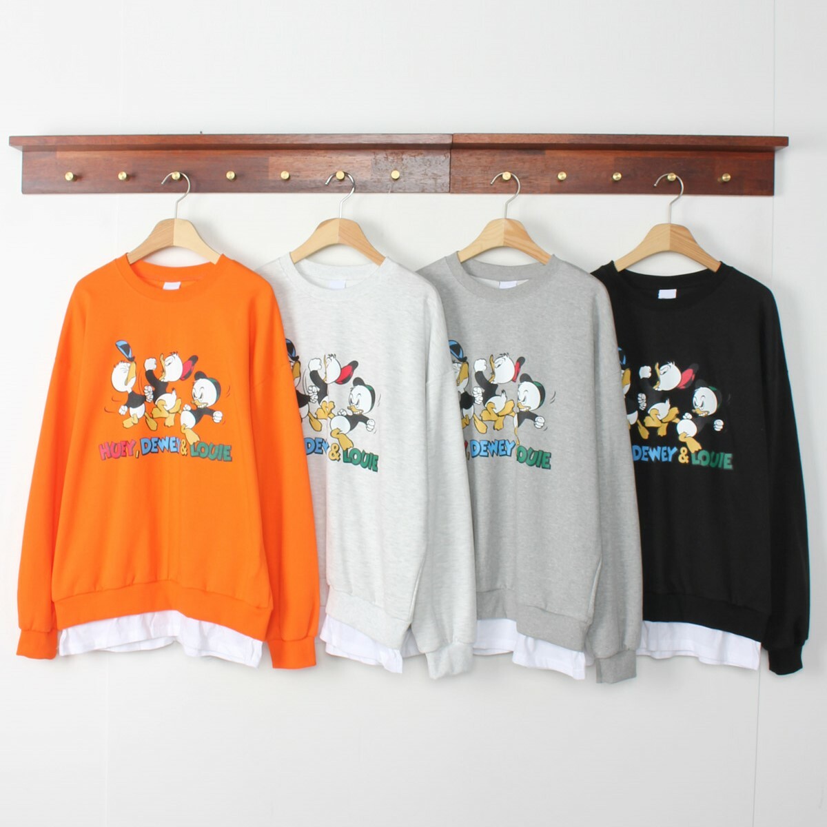 【現貨】韓國製唐老鴨姪子吵架 假兩件Free Size套裝