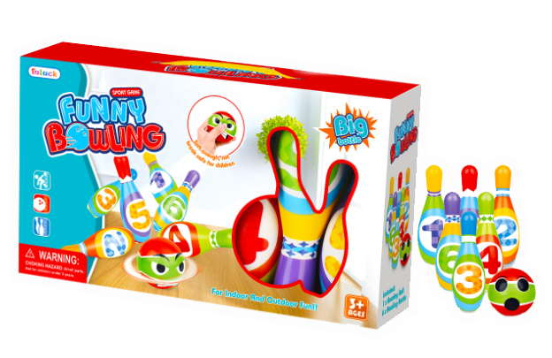 盒裝玩具運動套裝大瓶PU保齡球(含6瓶1球) T44773