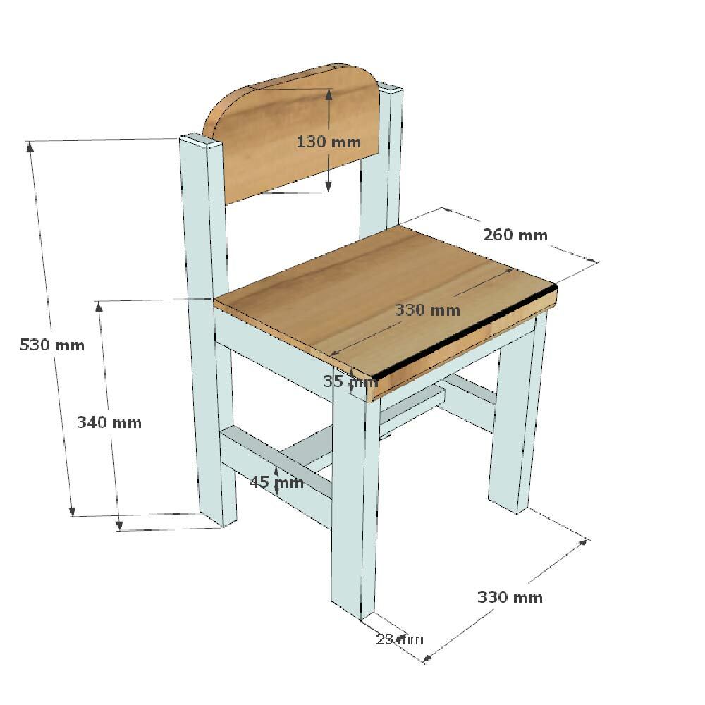 Children Wooden Chair, Pastel