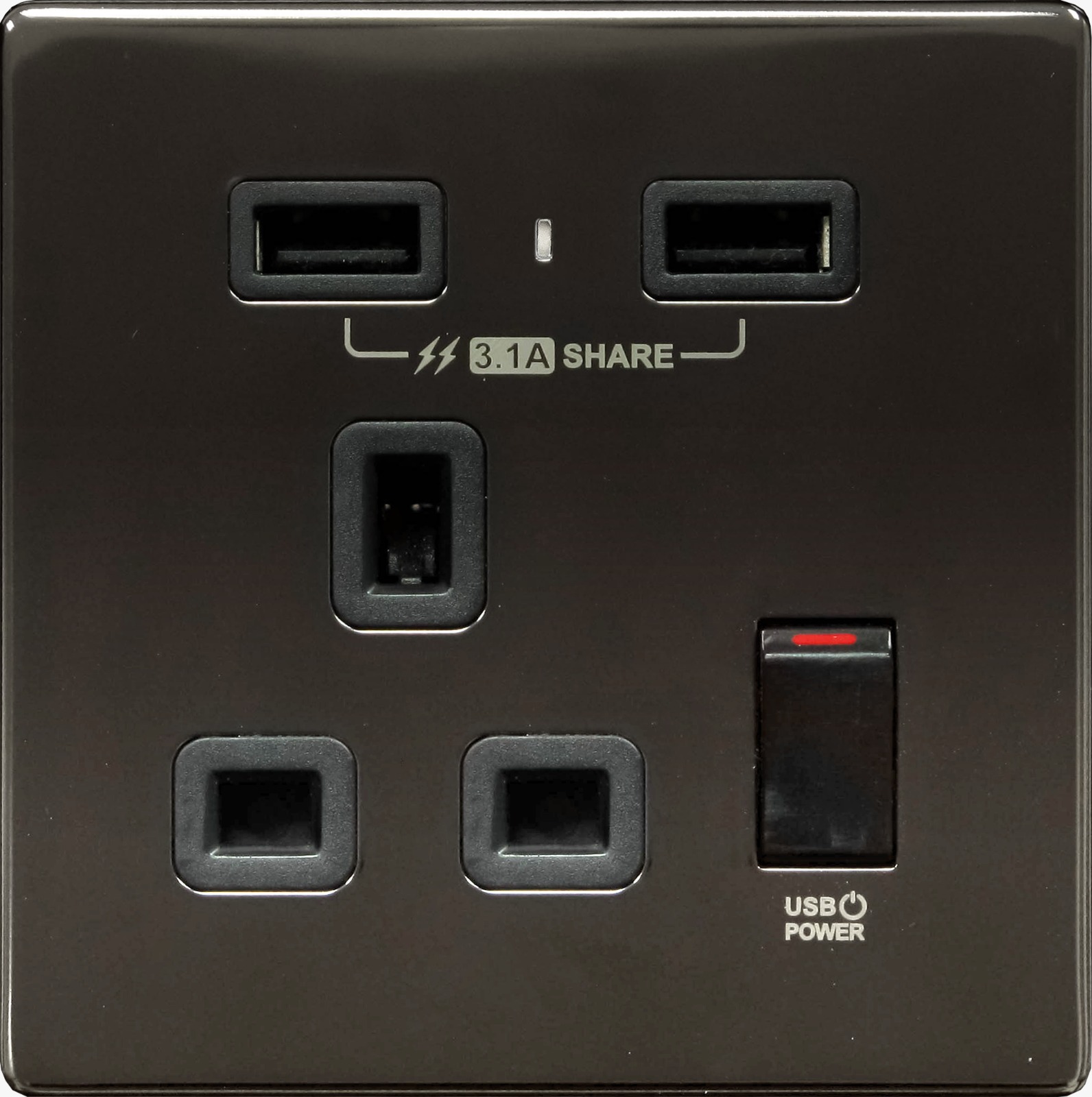 【不銹鋼鏡黑】M2K USB 單蘇《3.1A》