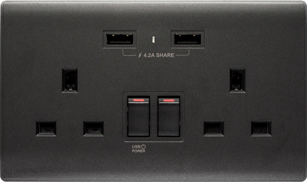 【碳黑】M2K USB 孖蘇《4.2A》色彩系列