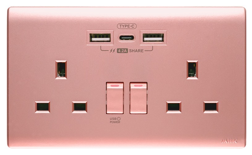 M2K 4.2A Type-C/USB 孖蘇電制 (櫻花紅)