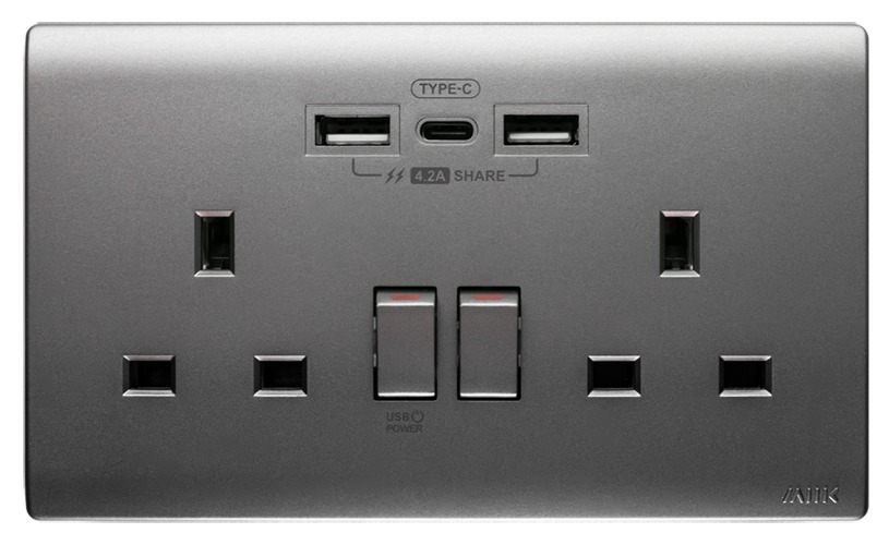 M2K 4.2A Type-C/USB 孖蘇電制 (碳灰)