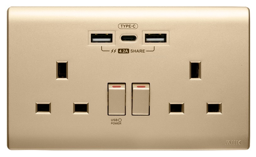 M2K 4.2A Type-C/USB 孖蘇電制 (香濱金)