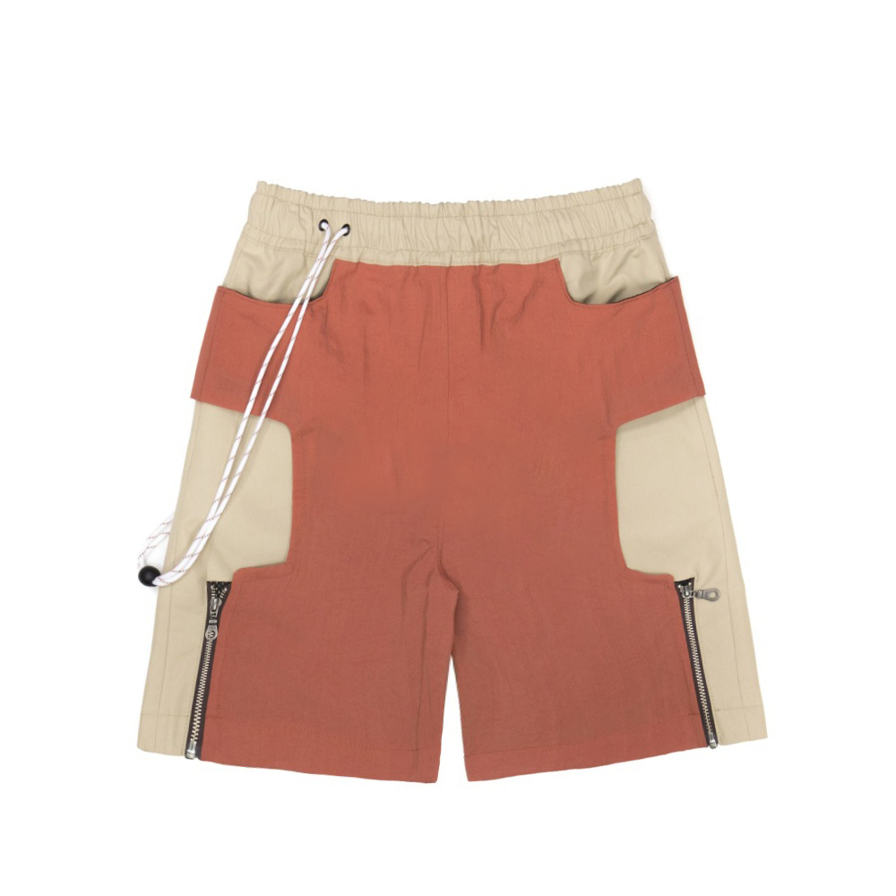 後腰袋透氣短褲-卡其