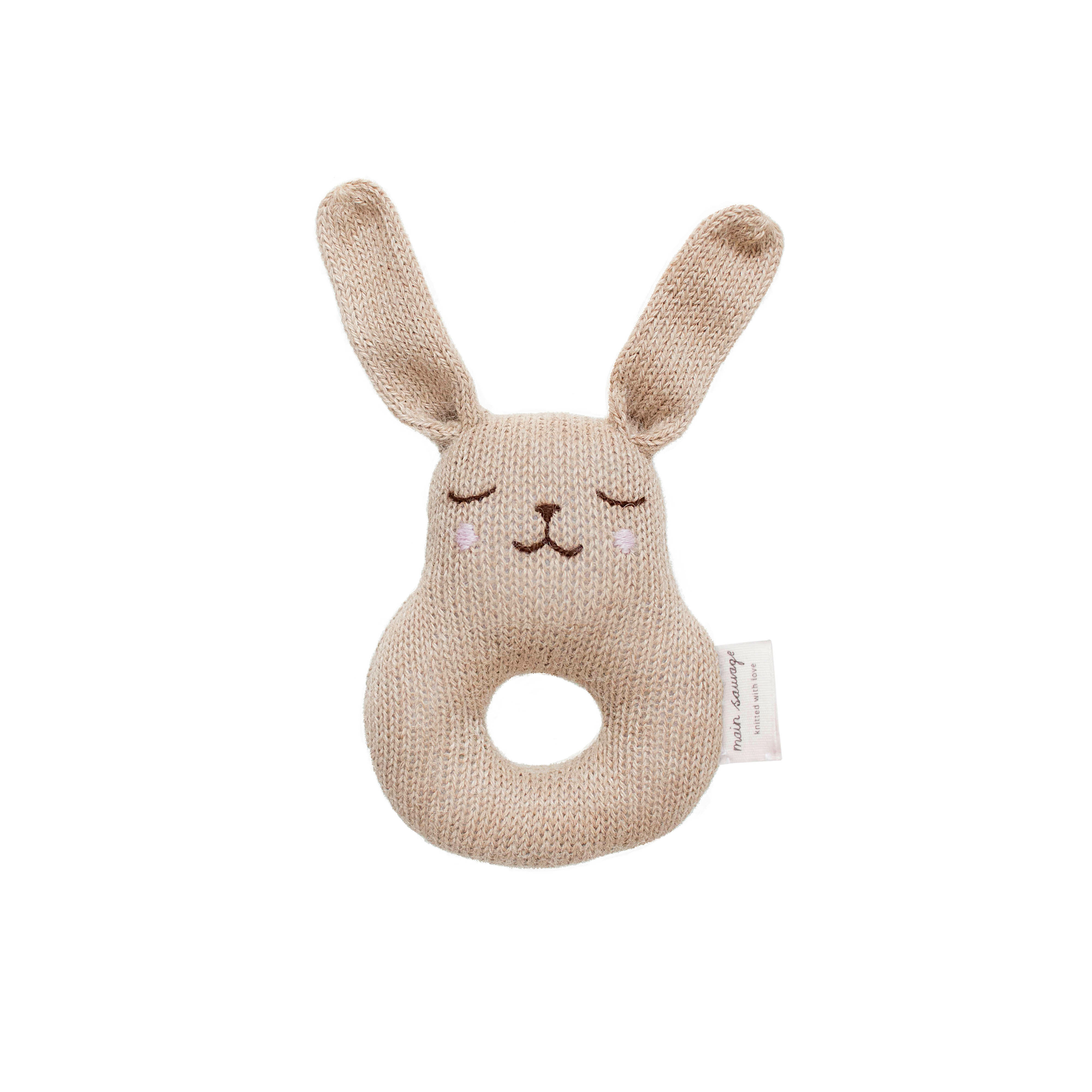 Main Sauvage 小兔子手搖鈴（米色）