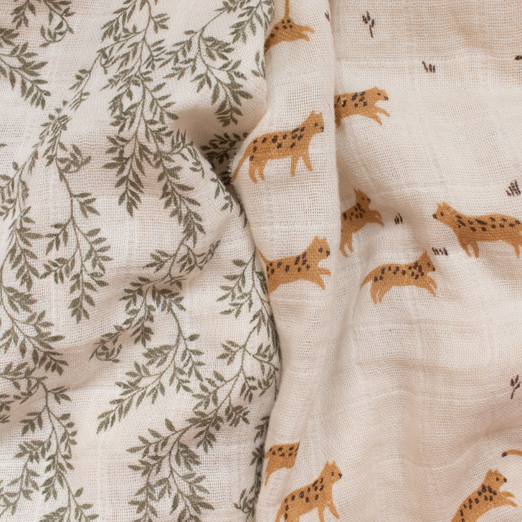 Main Sauvage 紗布包巾- Bay Leaves