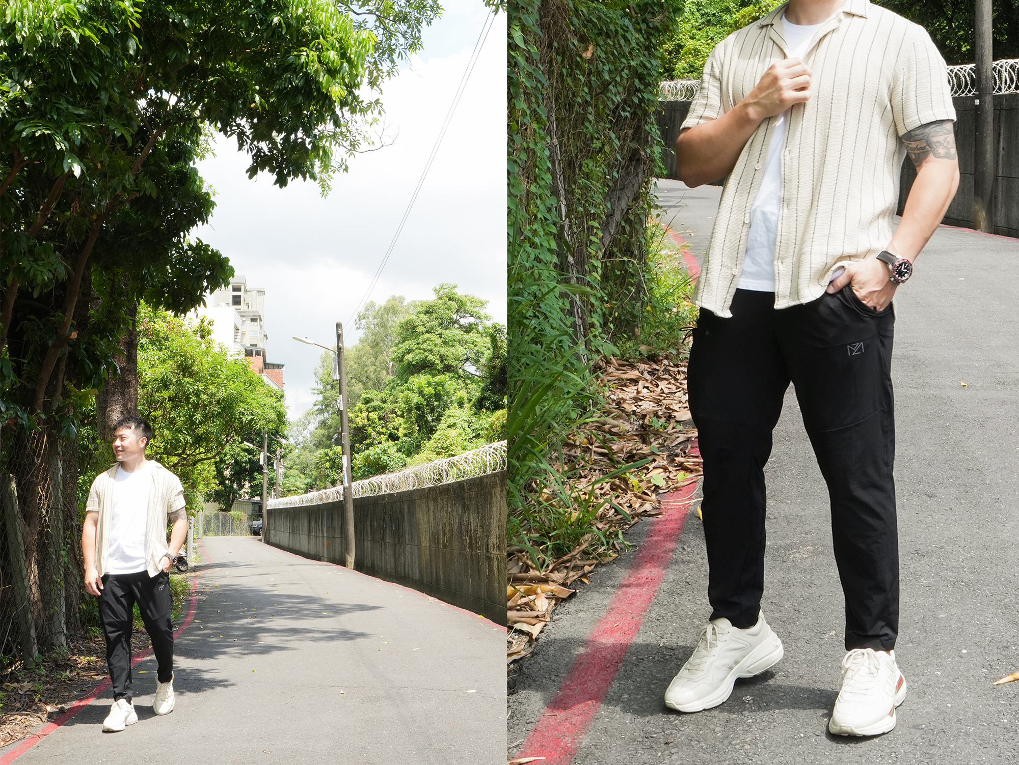 肉粽,菜市場,休閒褲,機能褲,彈性,薄長褲,透氣,輕量,黑色,灰色,防潑水