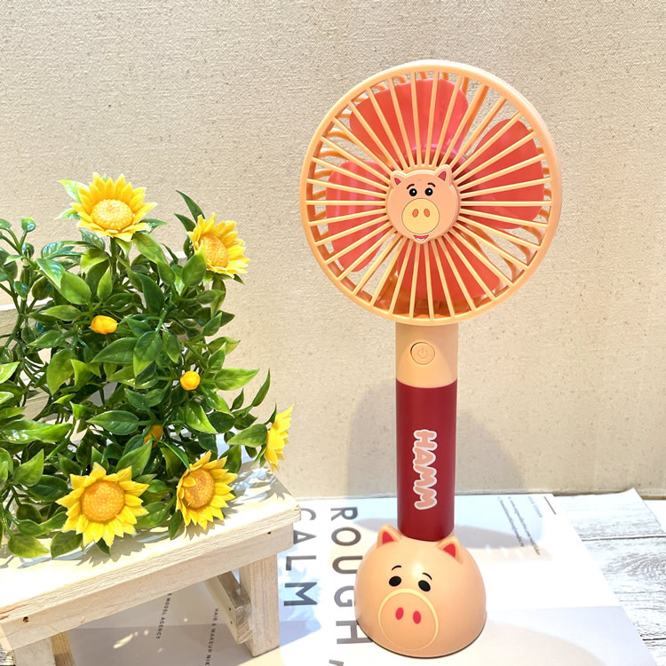 22200-HM 迪士尼主角手提風扇附座 火腿 #SW22