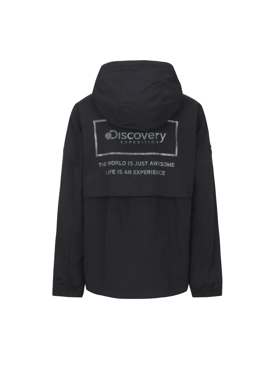Discovery Wording Point 連帽夾克風衣 外套 黑色 男女款