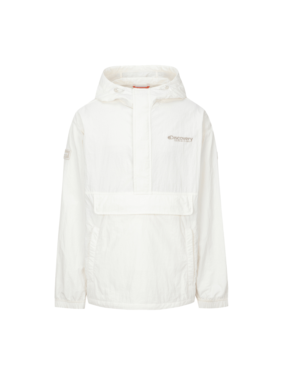 Discovery Wording Point 連帽夾克風衣 外套 白色 男女款