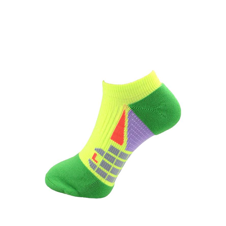 抗菌。加壓編織。左右腳設計。L型足跟大空間。彈力氣墊毛巾底。男款。船襪1469