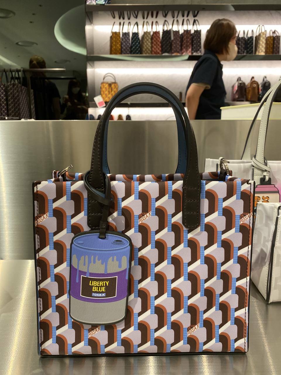 K] ROSA.K CABAS MONOGRAM DAY TOTE_S,SKY BLUE, RTTSBV662SUFR