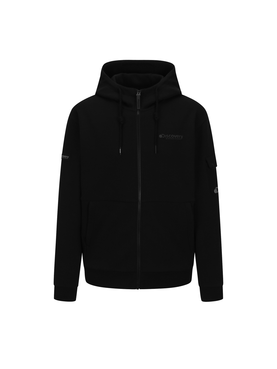 Discovery 連帽 日常 兩層式 訓練夾克 風衣 外套 黑色 男