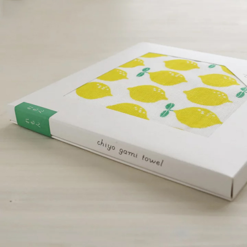 calmland 千代紙タオル 紗布面巾 檸檬