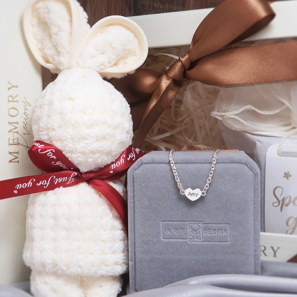 【彌月禮盒】溫柔之心 兒童手鍊禮盒組 925純銀刻字禮物