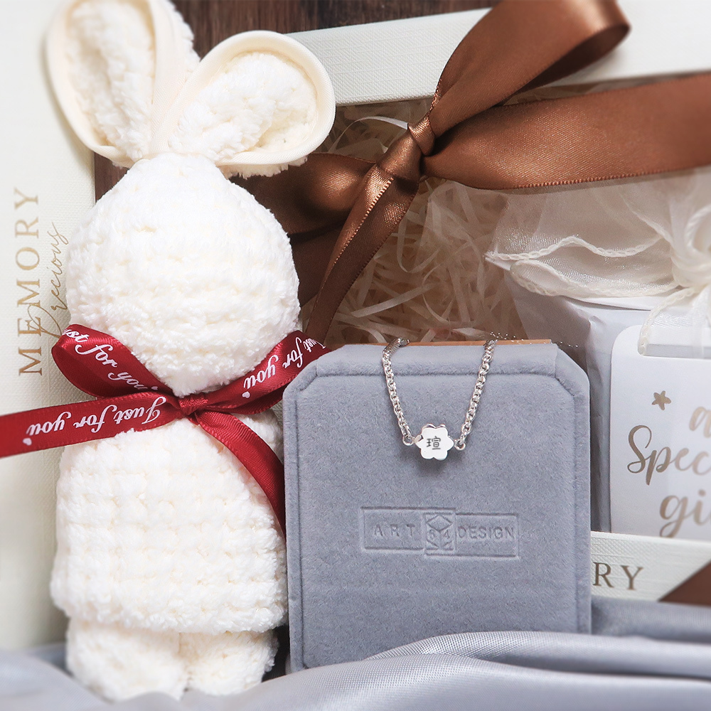 【彌月禮盒】小小花兒 兒童手鍊禮盒組 925純銀刻字禮物