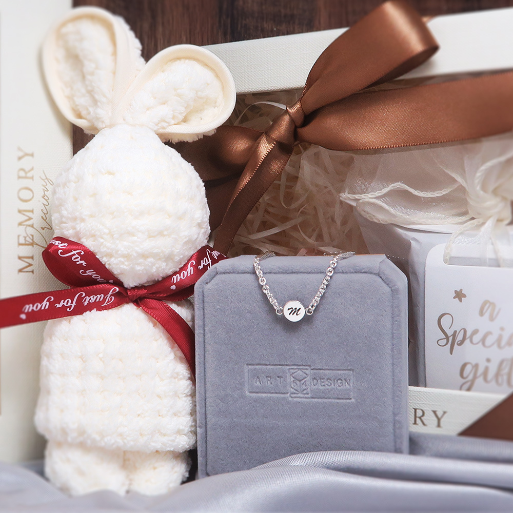 【彌月禮盒】可刻字 簡約圓形 兒童手鍊禮盒組 925純銀 (客製化訂製 新生兒 彌月禮物 親子銀飾)