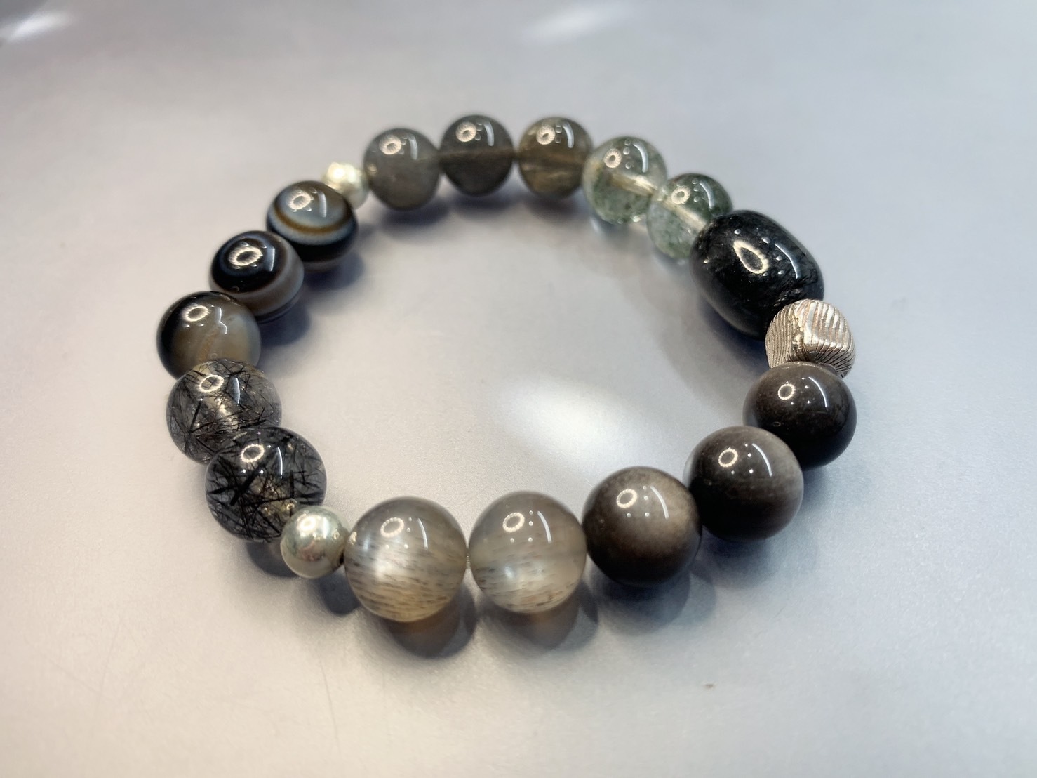 事業與生命力平衡丨綠幽水晶、黑拉長、黑曜石、黑月光