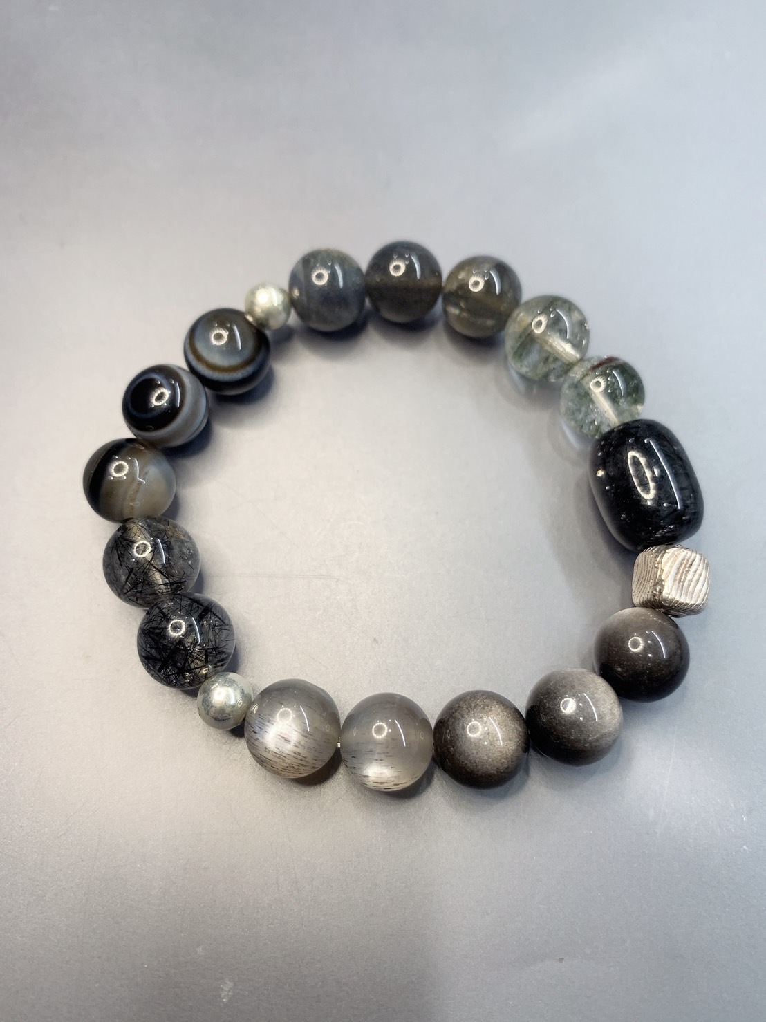 事業與生命力平衡丨綠幽水晶、黑拉長、黑曜石、黑月光