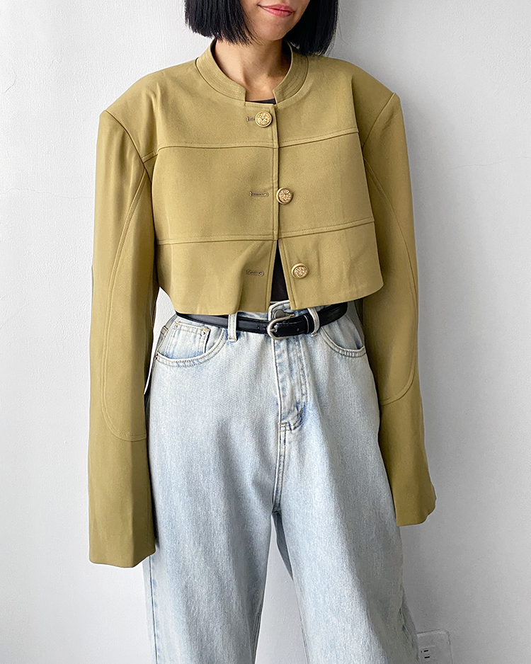 MFO-2163 墊肩短版外套