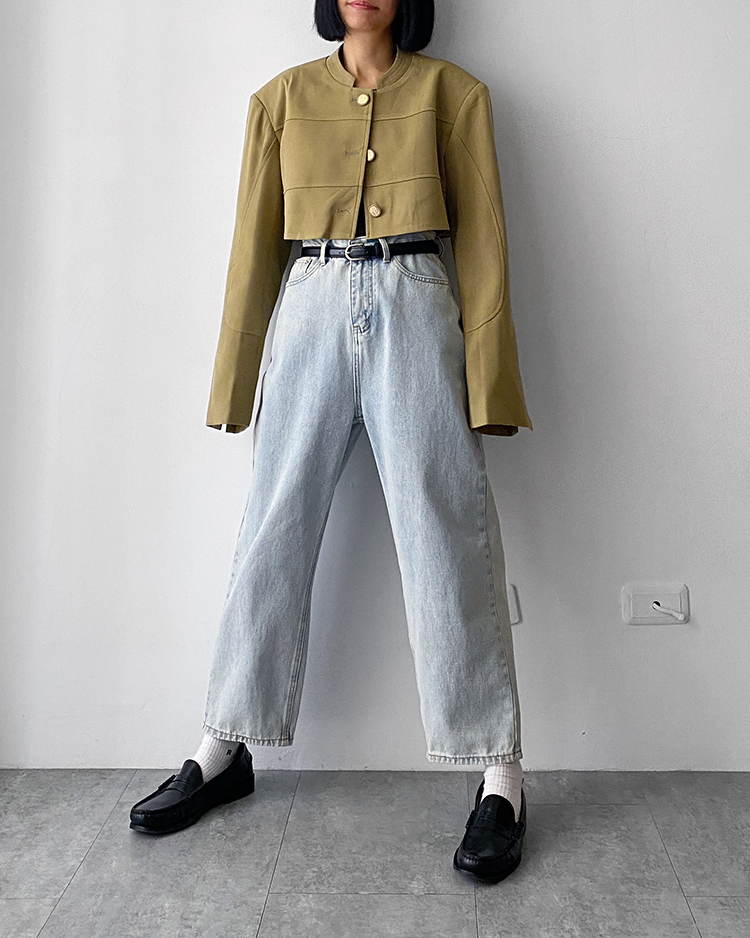 MFO-2163 墊肩短版外套