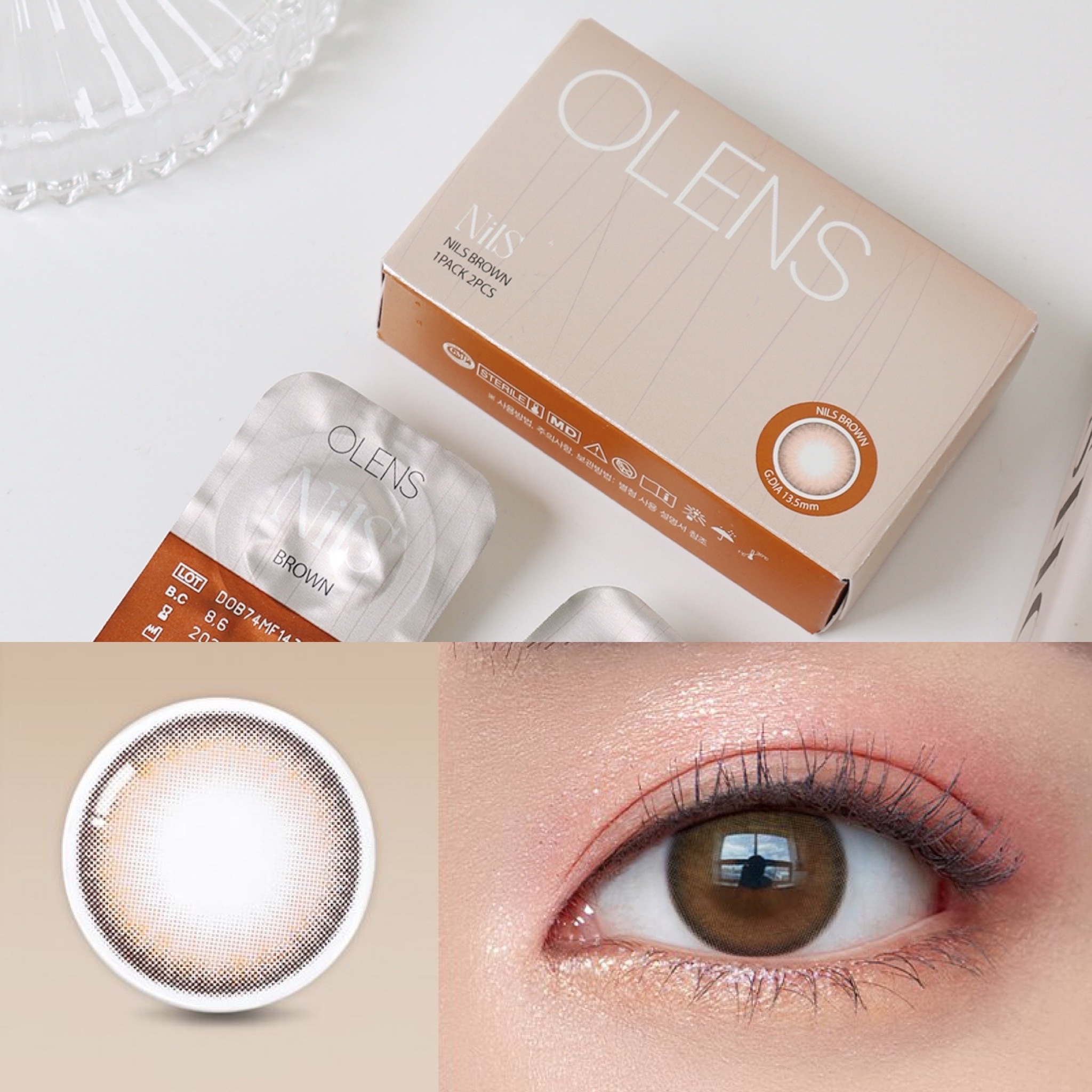 「1+1｣ OLENS Nils Series #Brown 1month/ 2p